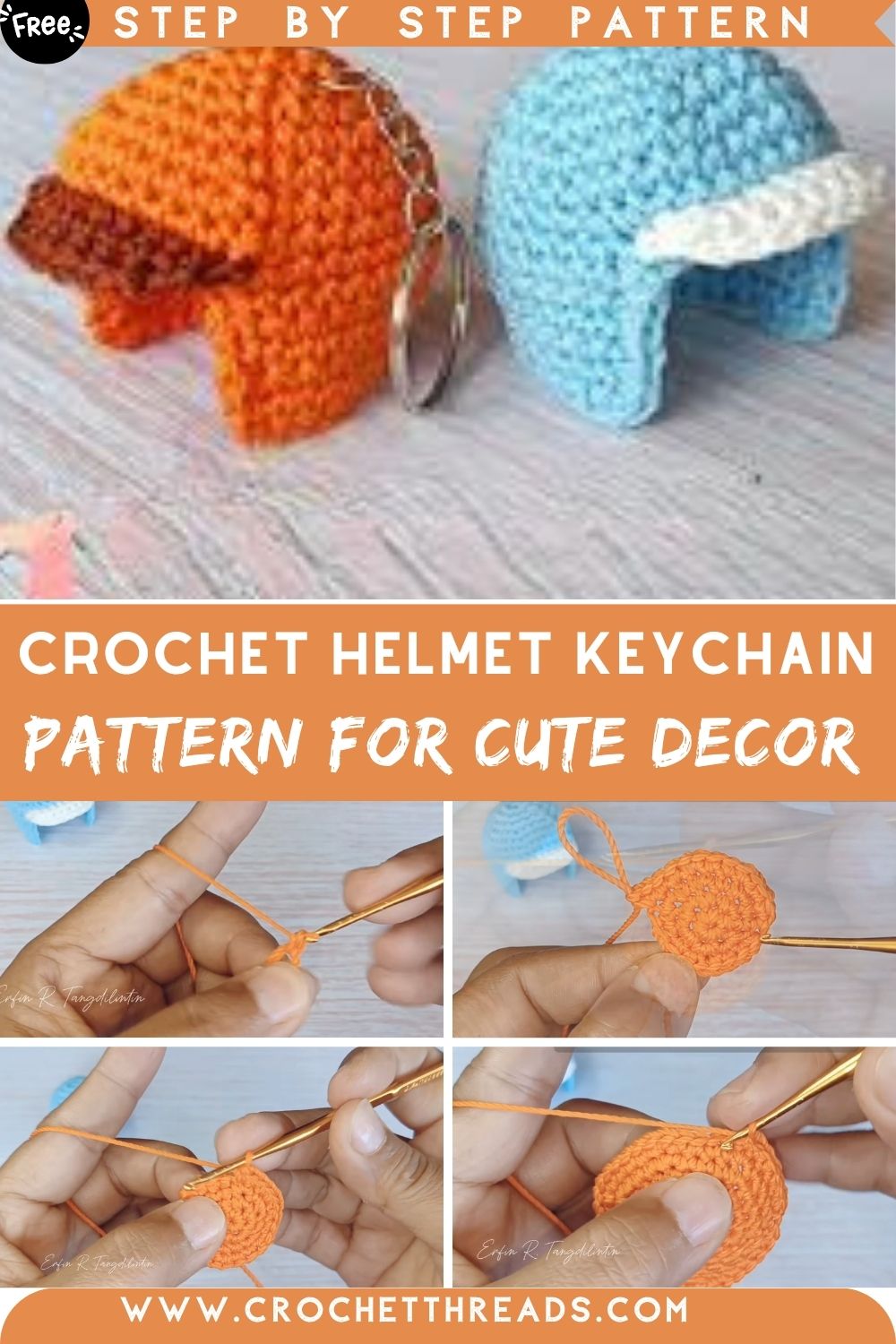 Fabulous Crochet Helmet Keychain Pattern for Cute Decor