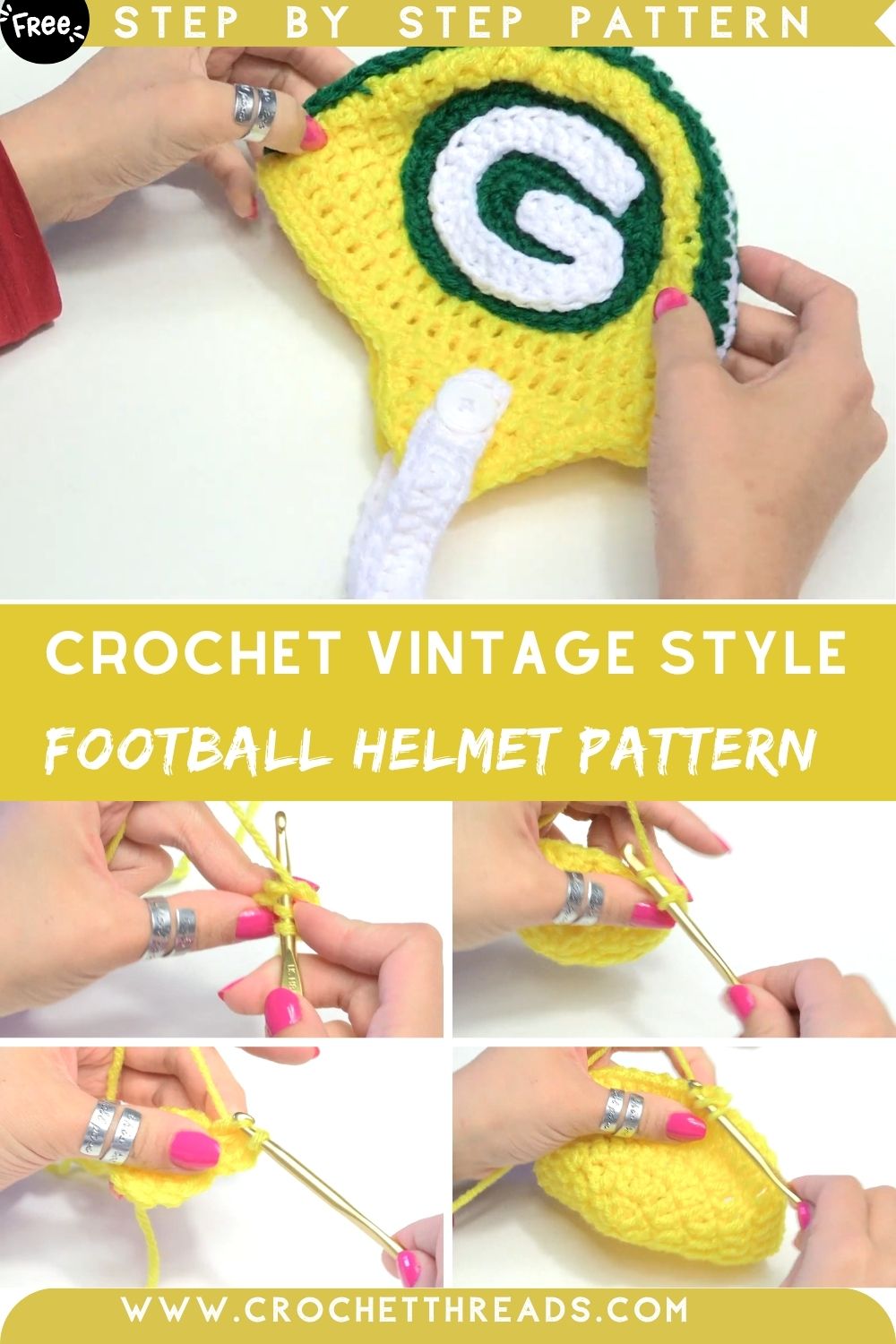 Fabulous Crochet a Vintage Style Football Helmet Pattern for Summer Fashion