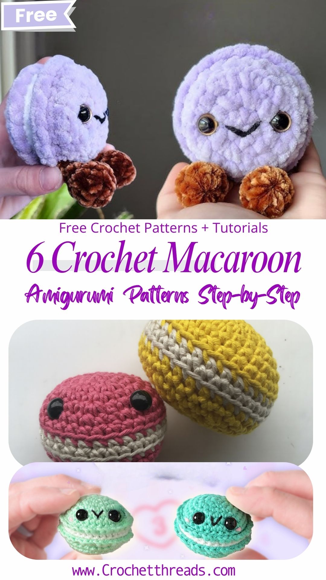 Free Crochet Macaroon Amigurumi Patterns Step-by-Step
