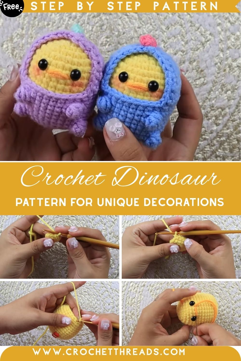 Glowing Crochet Dinosaur Amigurumi Pattern for Unique Decorations