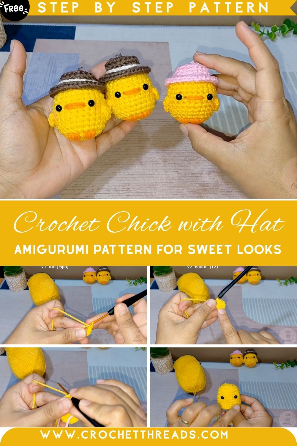 Gorgeous Crochet Chick with Hat Amigurumi Pattern for Sweet Looks