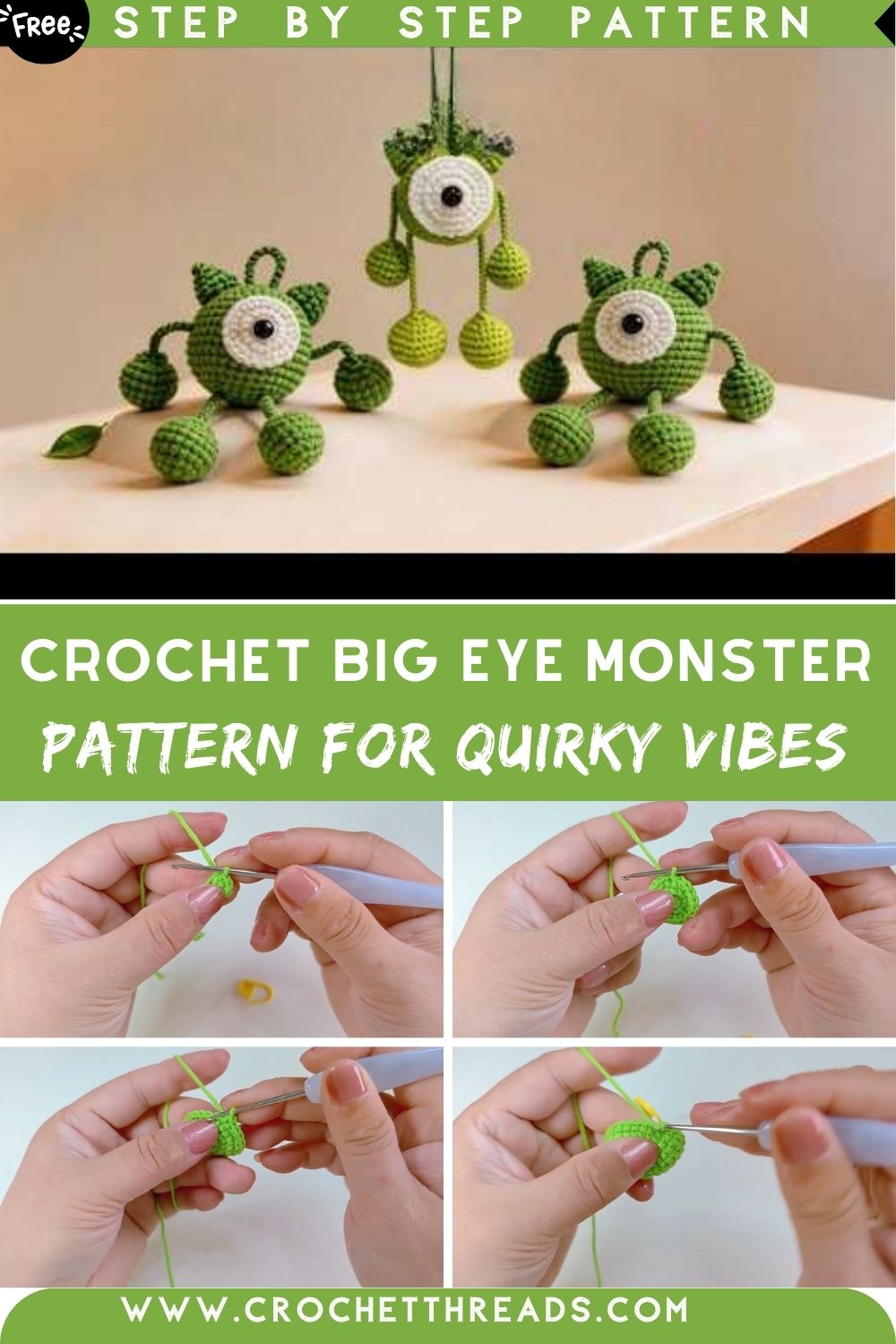 Hopeful Crochet Big Eye Monster Amigurumi Pattern for Quirky Vibes
