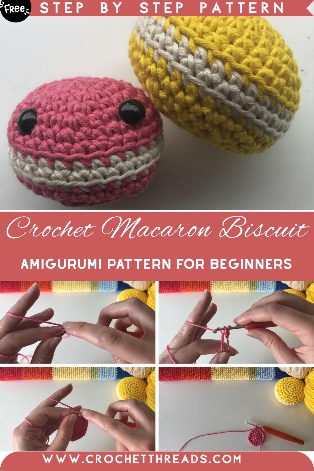 How to Crochet Macaron Biscuit Amigurumi Pattern for Beginners