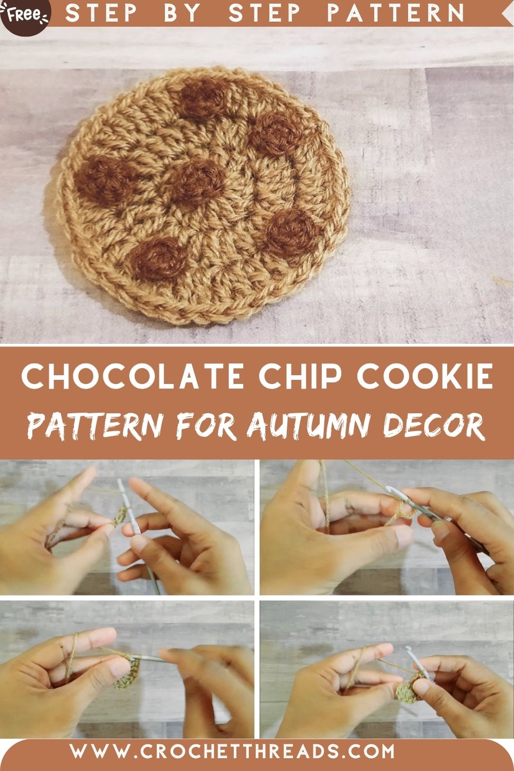 How to Crochet a Chocolate Chip Cookie Amigurumi Pattern For Autumn Decor