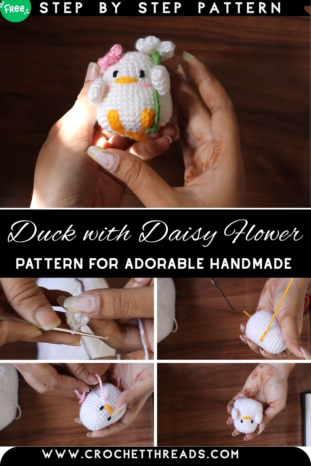 How to Crochet a Duck with Daisy Flower Pattern for Adorable Handmade Decor