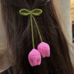 Crochet Tulip Multipurpose Keychain and Hair Tie – Free Pattern & Easy Tutorial