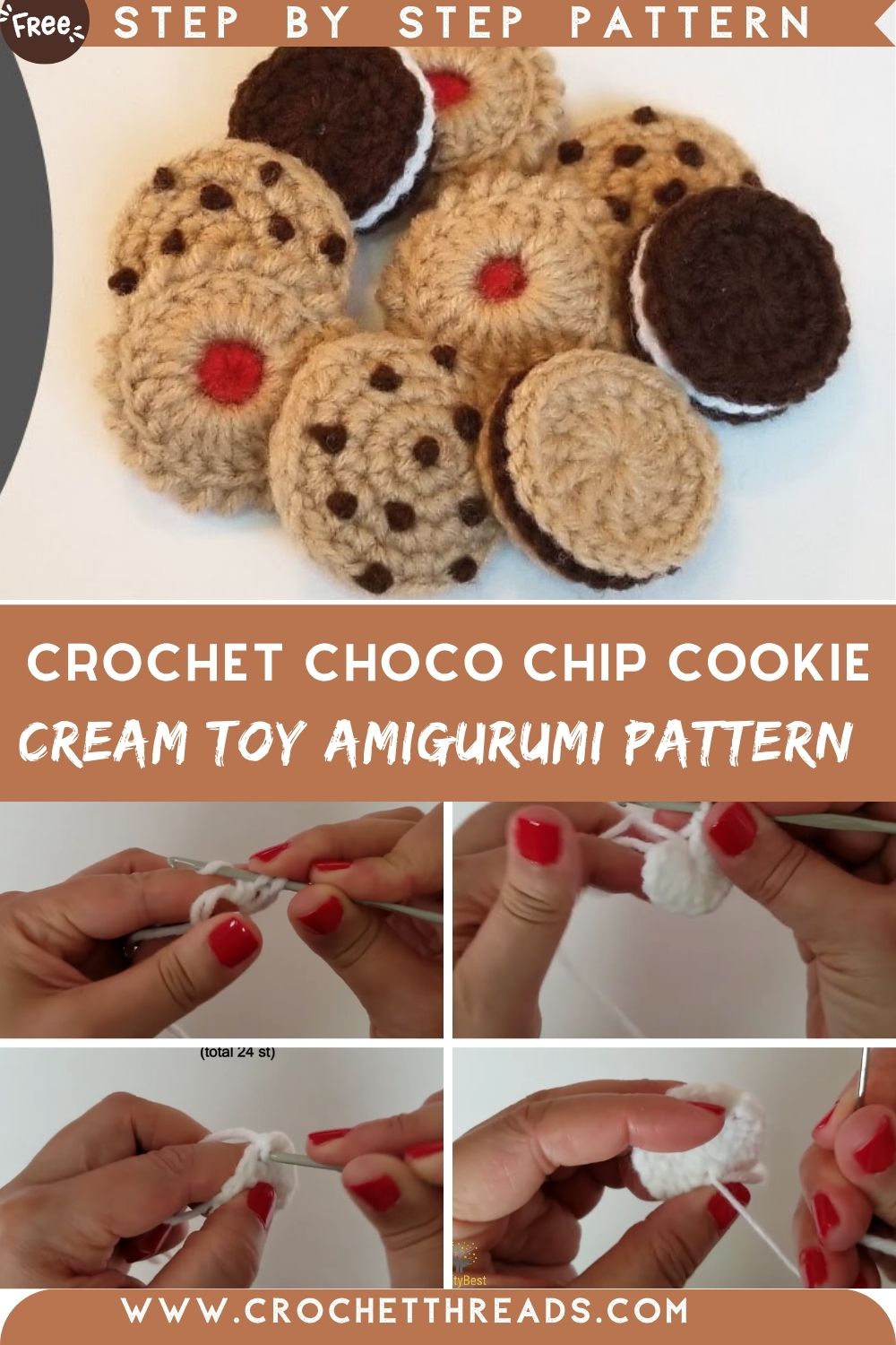 Incredible Crochet Choco Chip Cookie Cream Toy Amigurumi Pattern
