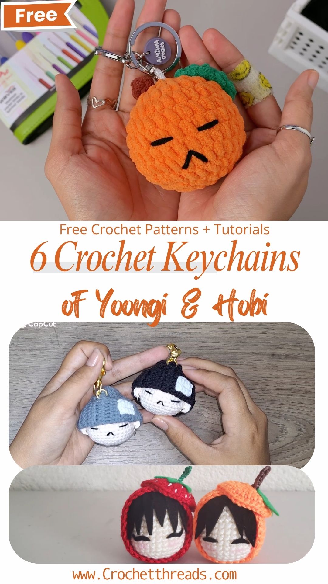 Mini Crochet Keychains of Yoongi & Hobi Your New Bag Charm Obsession