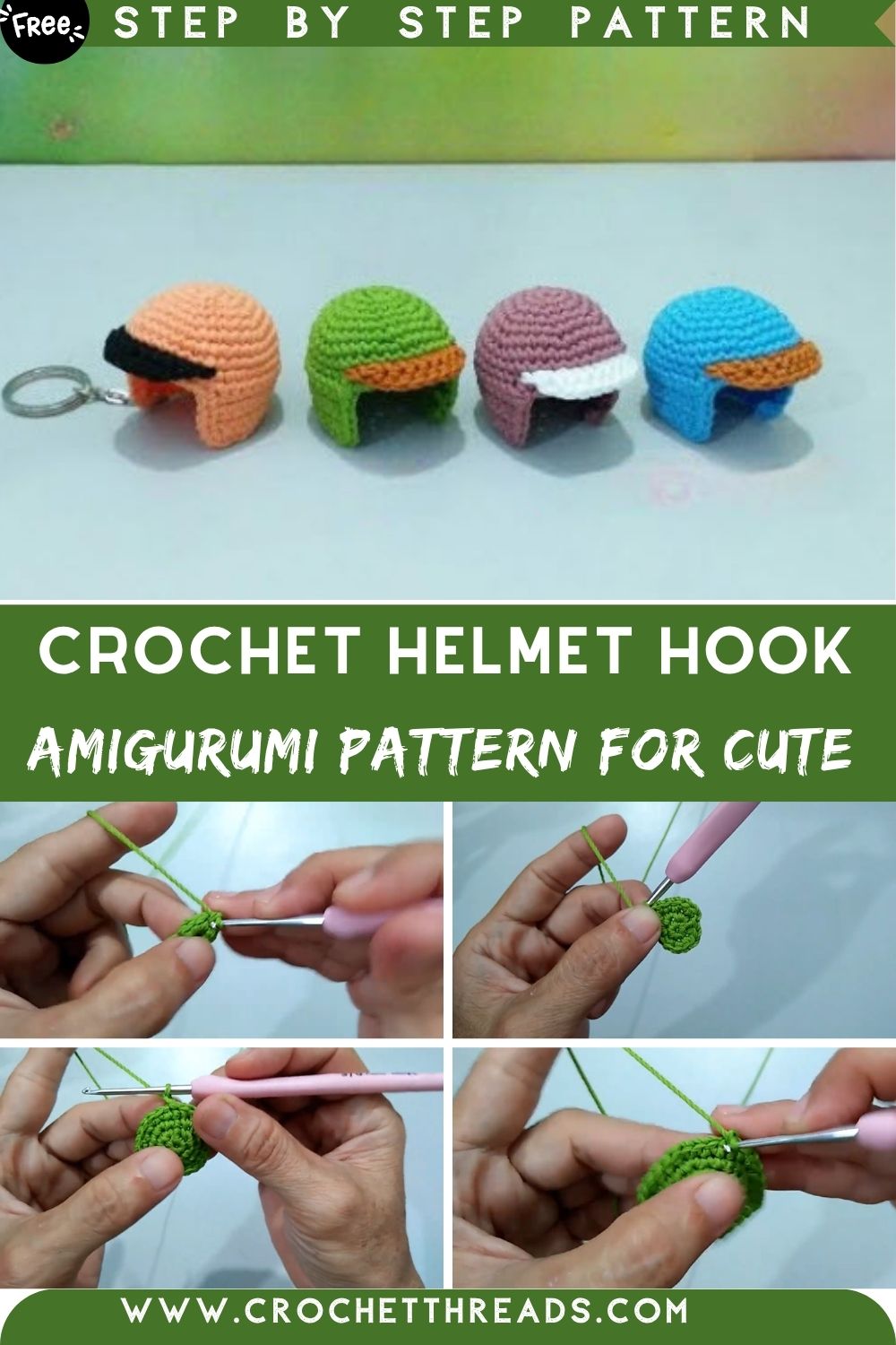 Outstanding Crochet Helmet Hook Amigurumi Pattern for Cute Details