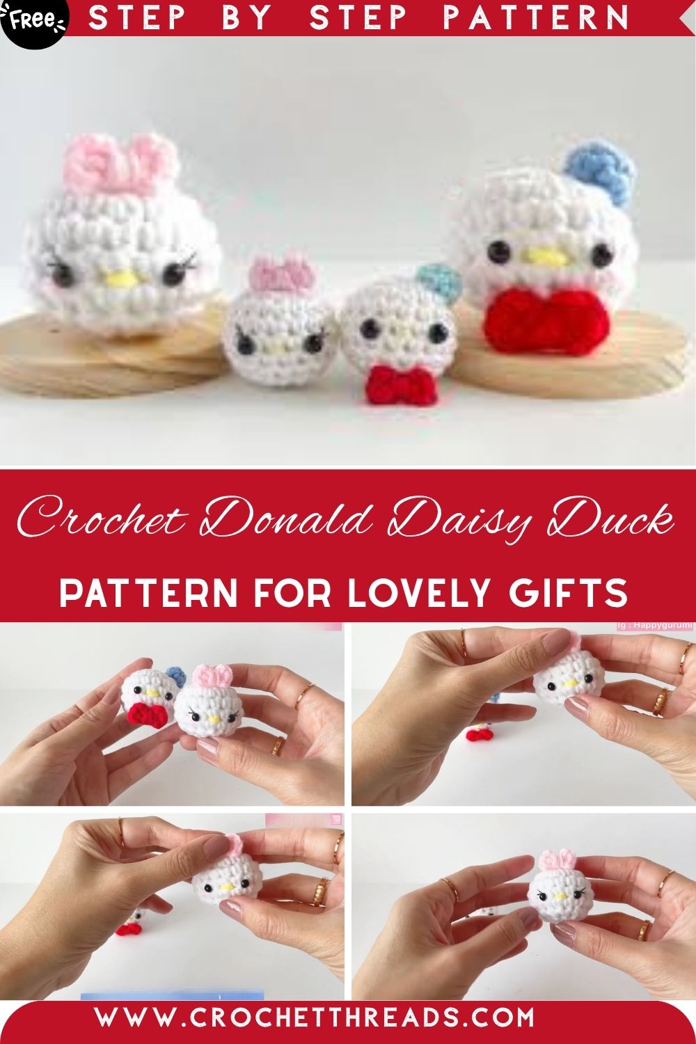 Precious Cute Crochet Donald & Daisy Duck Amigurumi Pattern for Lovely Gifts