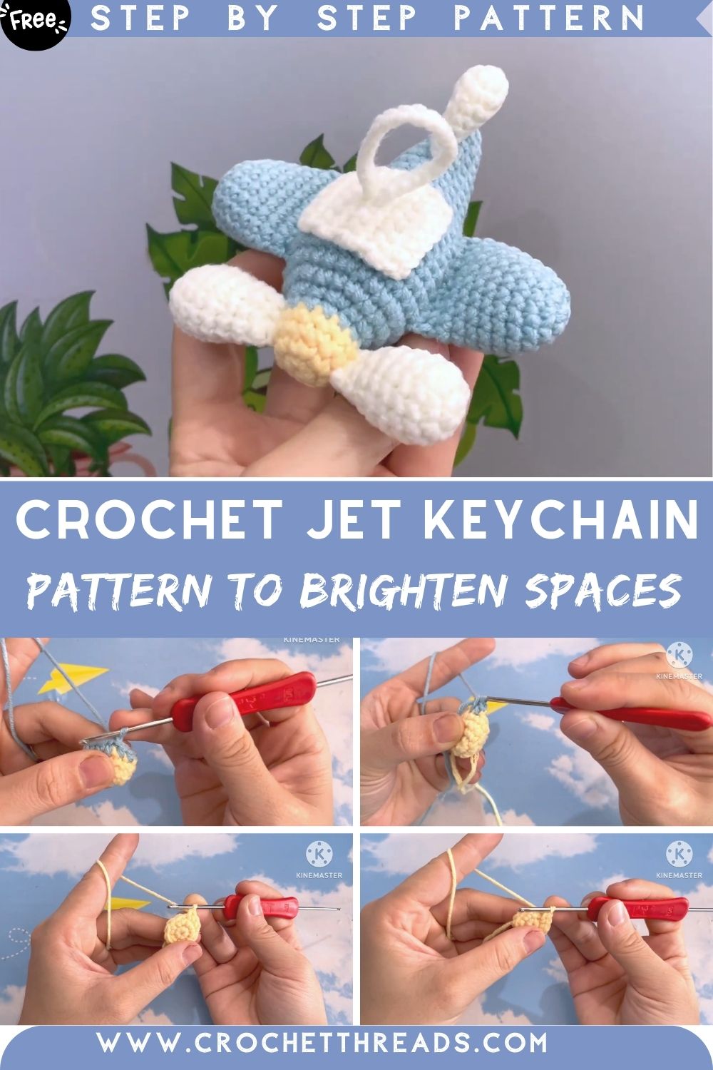 Sparkling Crochet Jet keychain Amigurumi Pattern to Brighten Spaces