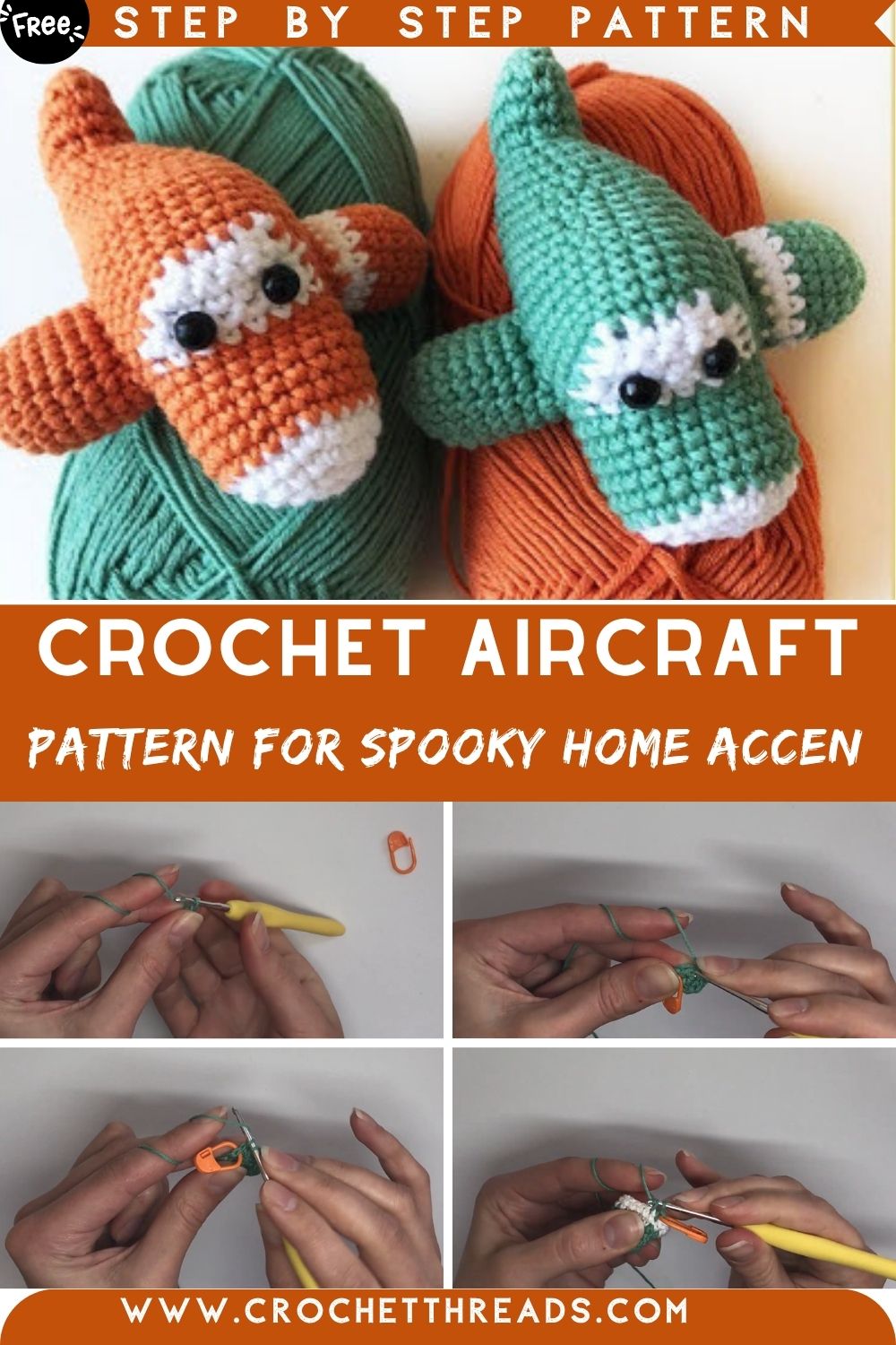 Uplifting Crochet Aircraft Amigurumi Pattern for Spooky Home Accents