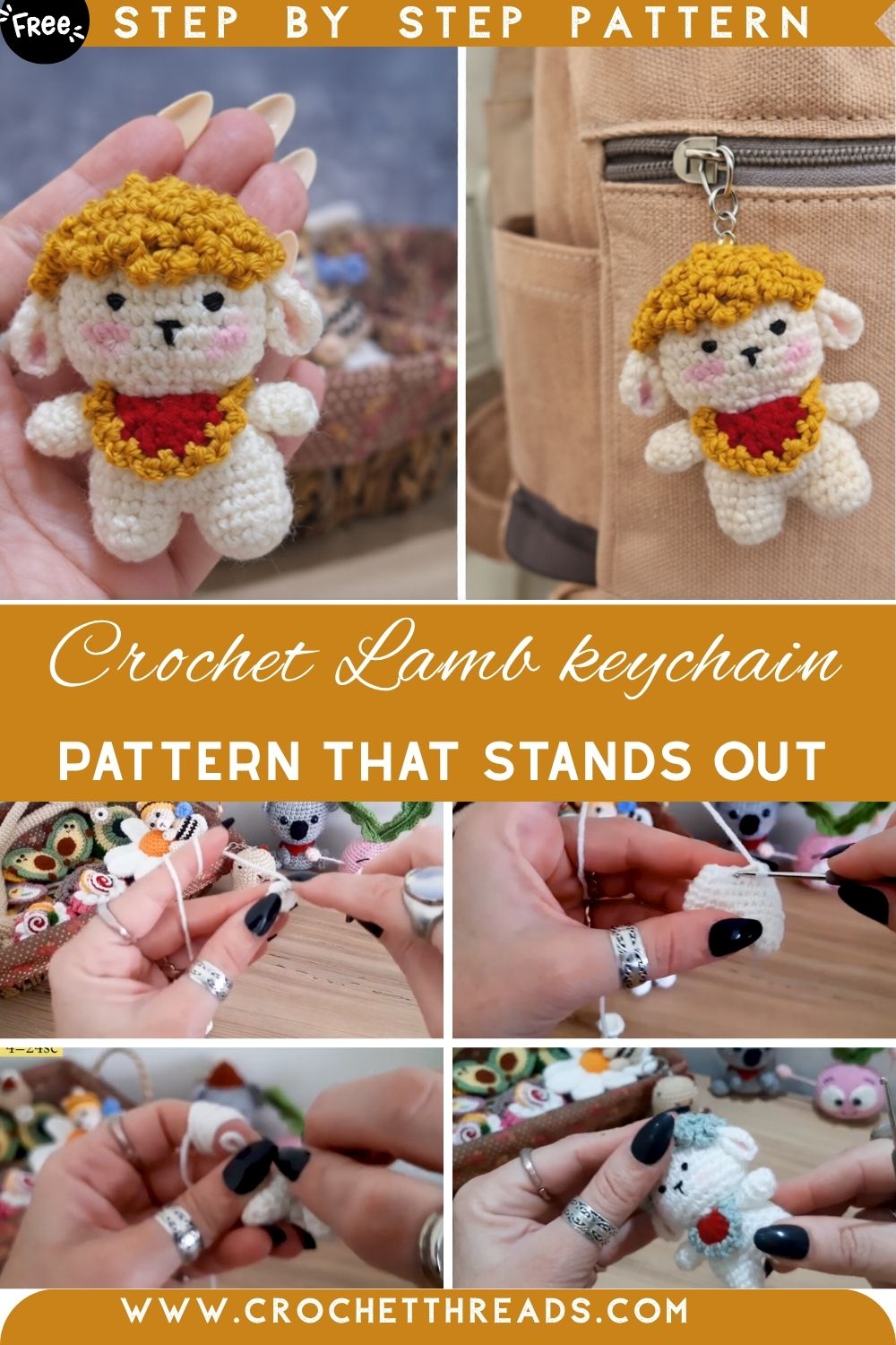 Amigurumi kuzu anahtarlık yapımı TRENG pattern