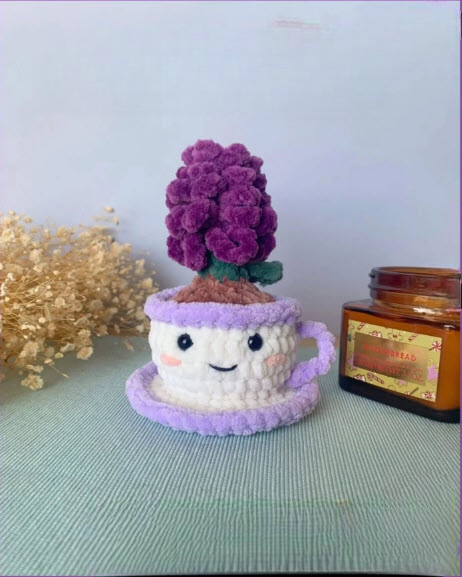 Charming Crochet Flower Teacup Plush Cute Amigurumi Pattern