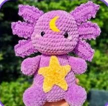 Tender Crochet Dreamy Axolotl Purple Amigurumi Pattern Toy