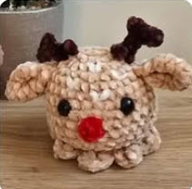 Crochet Reindeer Octopus Plush Amigurumi Pattern for Holidays