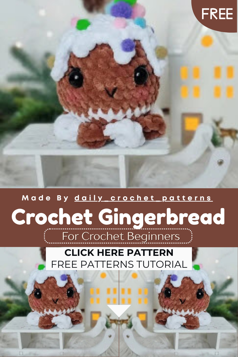 Adorable Crochet Gingerbread Amigurumi Pattern Free Holiday Toy