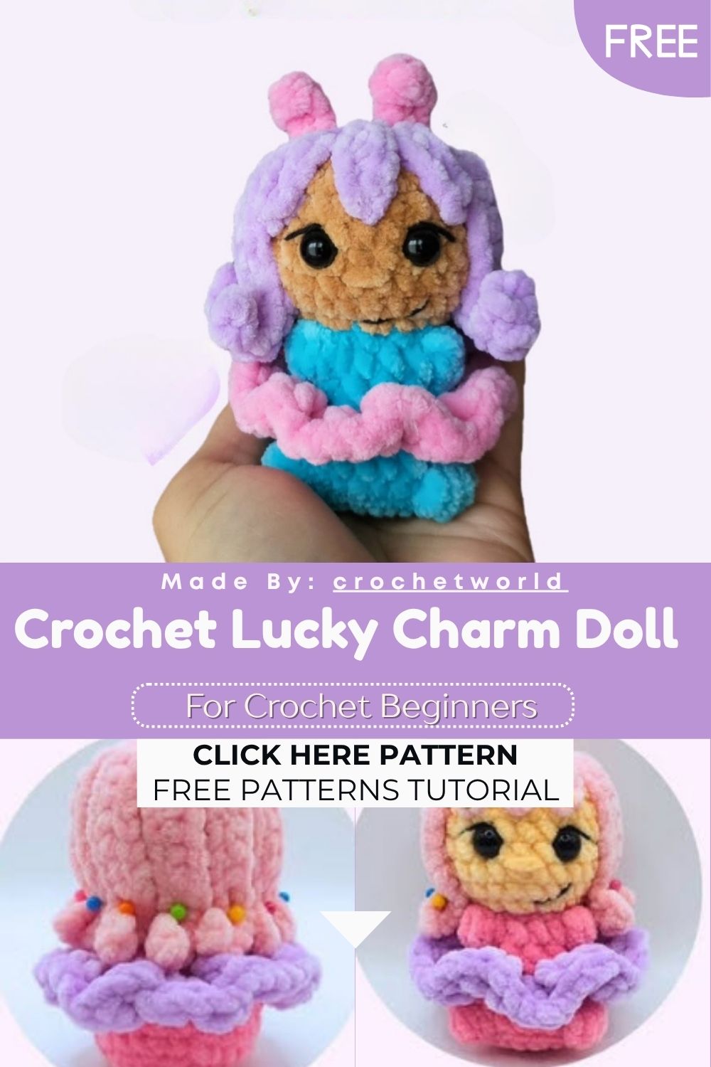 Free Crochet Lucky Charm Doll Amigurumi Pattern for Cute Home