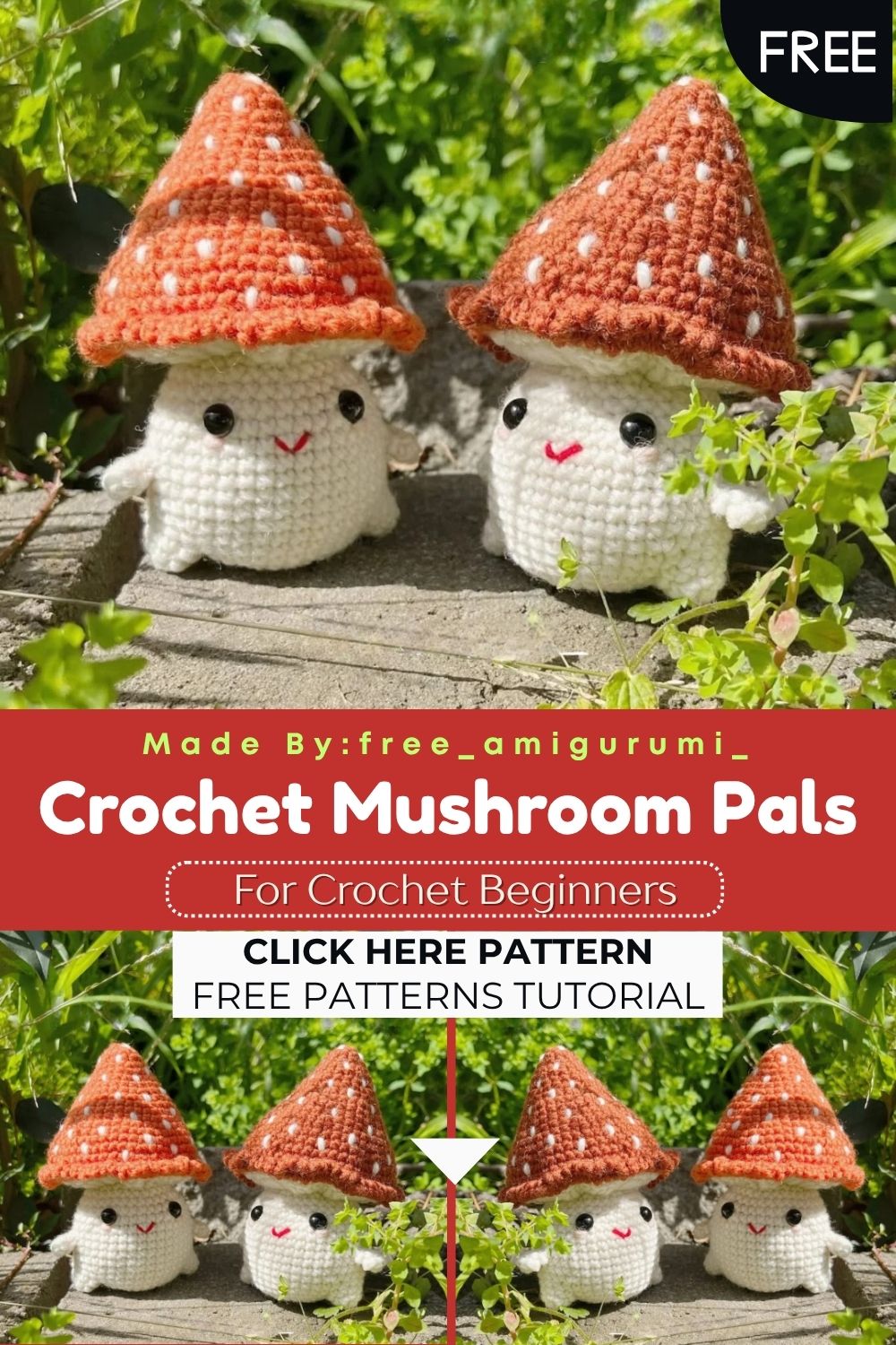Charming Crochet Mushroom Pals – Free Amigurumi Pattern