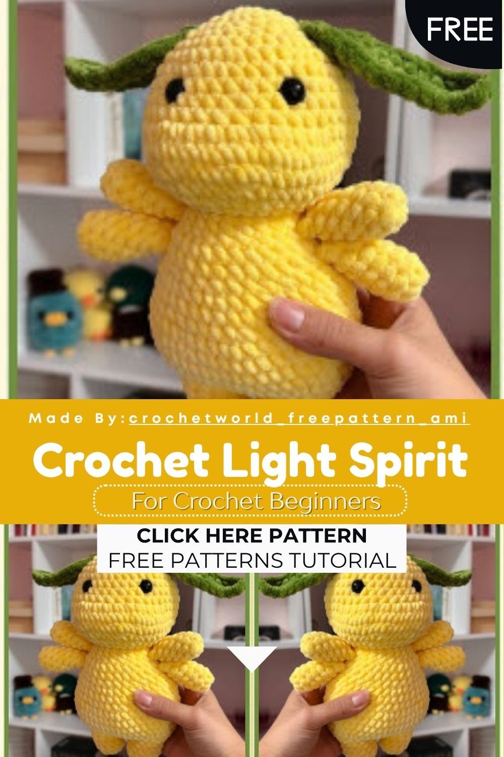 Crochet Light Spirit Yellow Amigurumi Pattern for a Unique Look