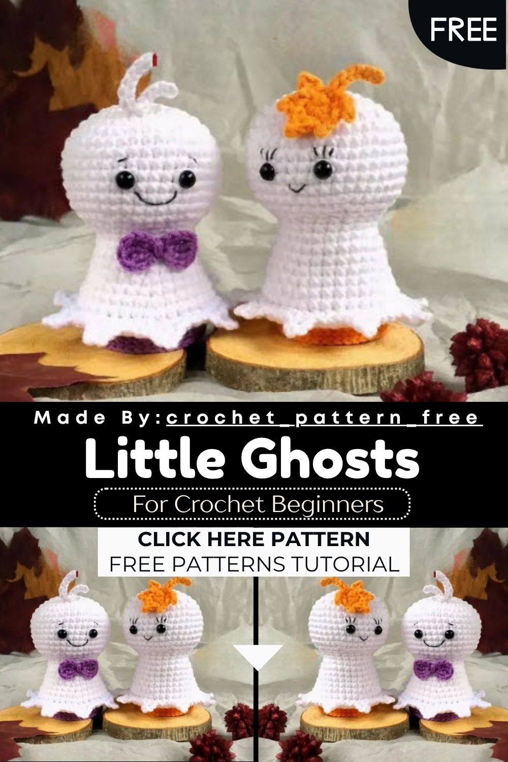 Crochet These Little Ghosts Amigurumi Pattern For Home Decoration