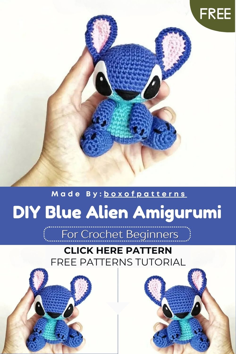DIY Blue Alien Amigurumi – Free Crochet Pattern & Tutorial