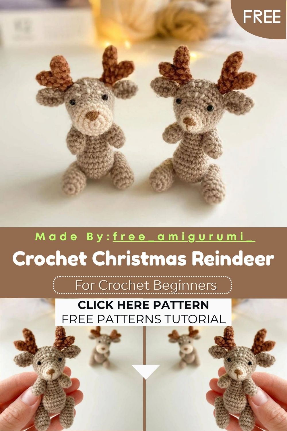 DIY Crochet Christmas Reindeer – Free Amigurumi Pattern