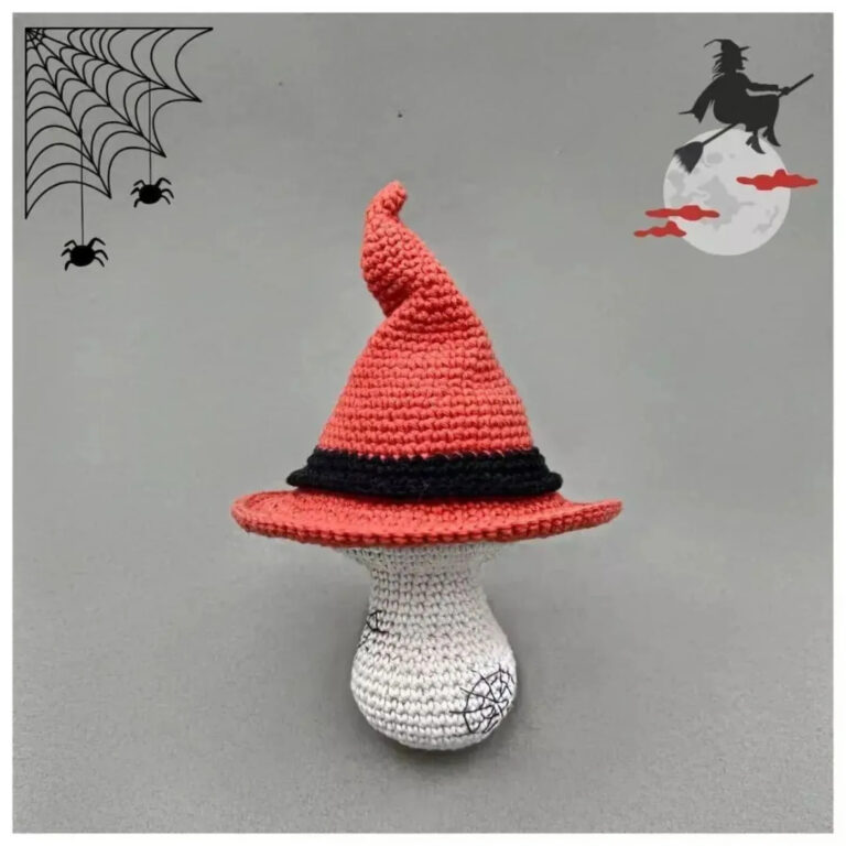 Easy Witch Hat Mushroom – Free Crochet Pattern