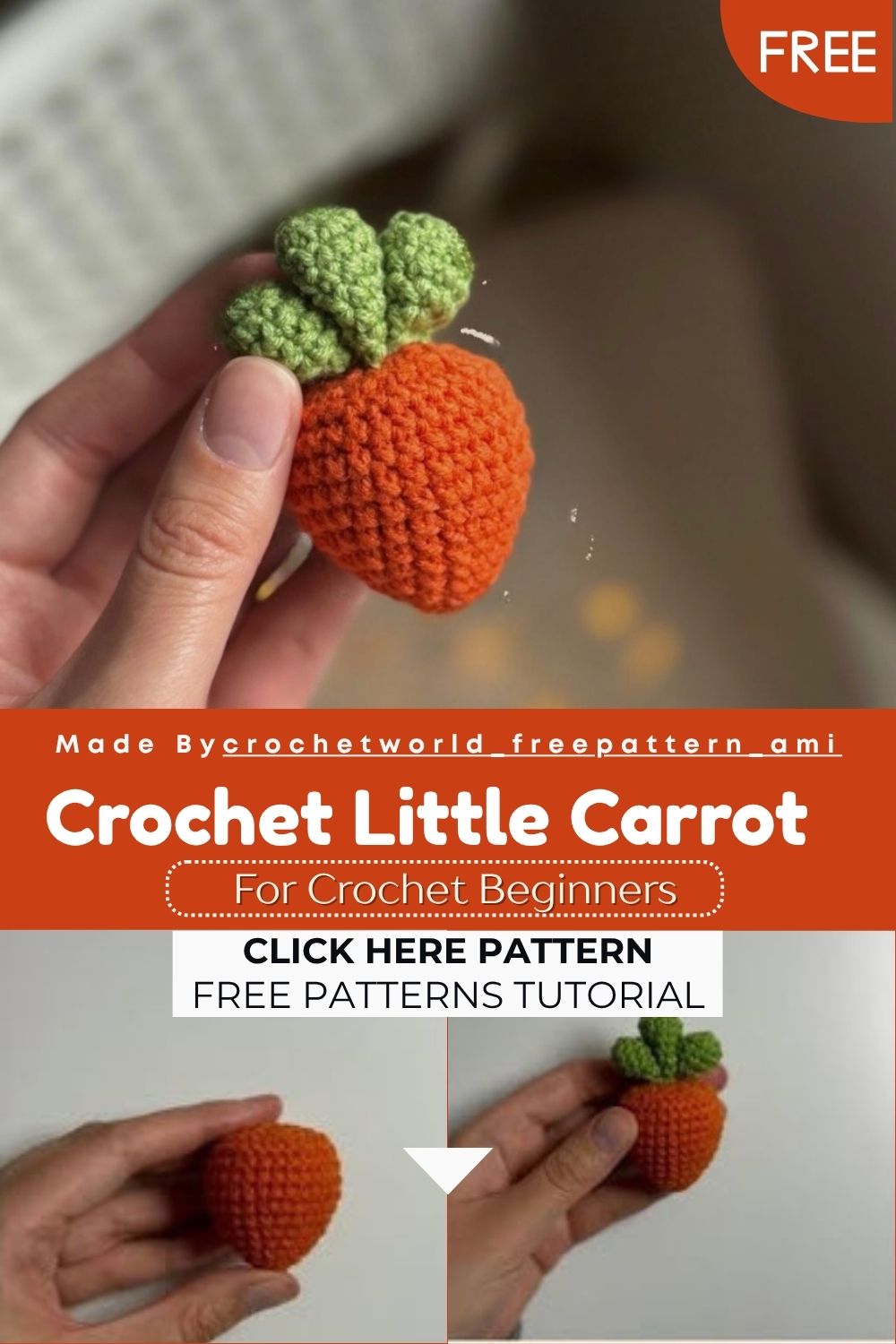 Free Crochet Little Carrot Pattern for Everyday Style