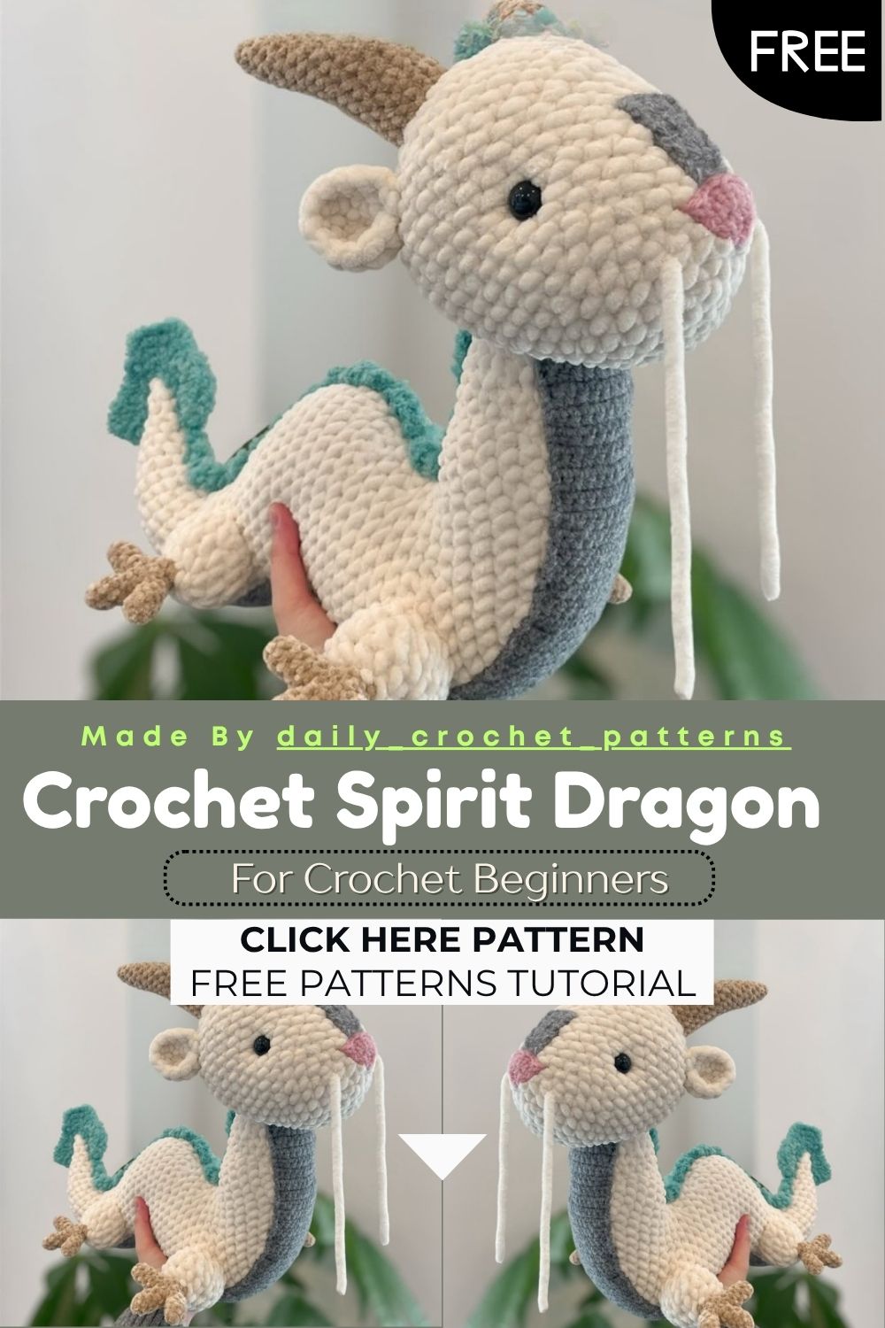 Handmade Crochet Spirit Dragon – Free Amigurumi Pattern