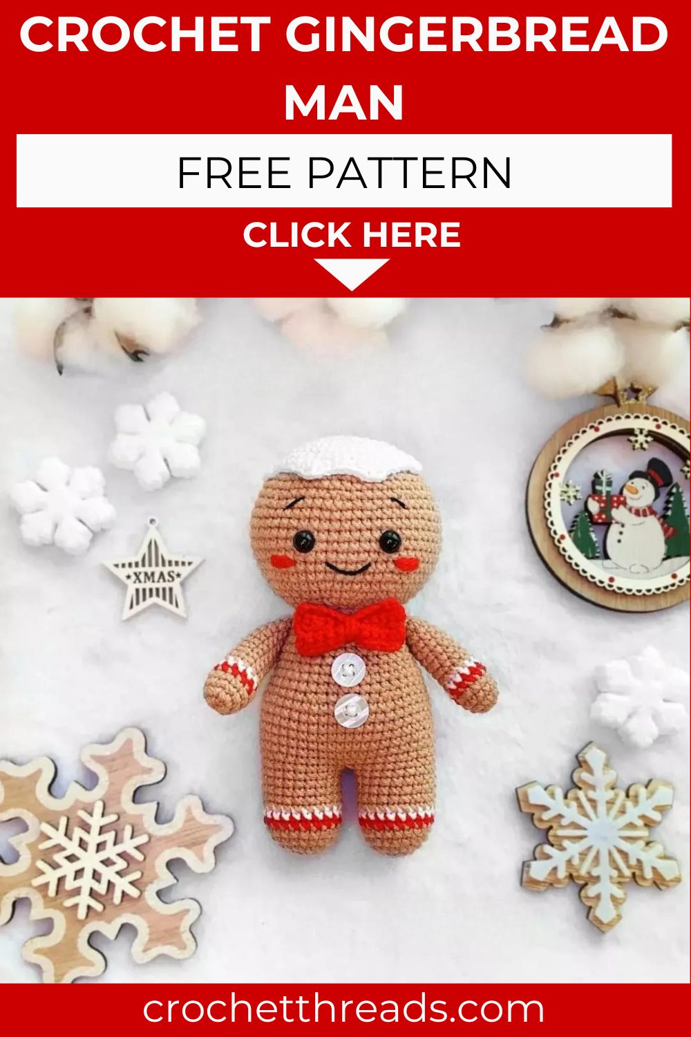 Little Crochet Gingerbread Man – Free Amigurumi Pattern