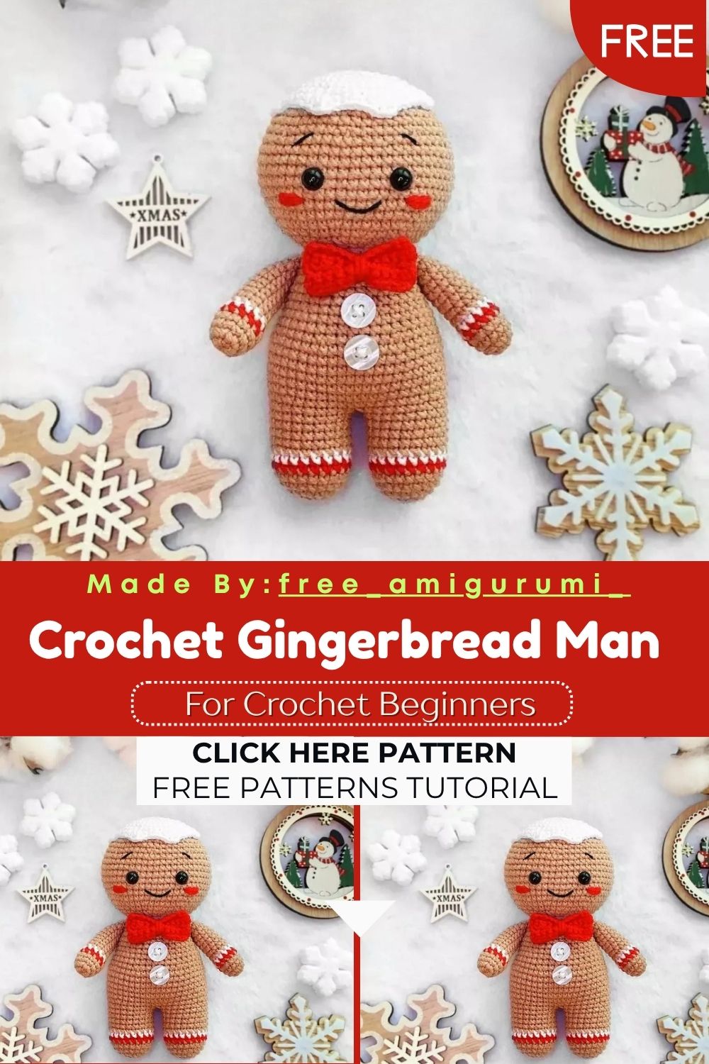 Little Crochet Gingerbread Man – Free Amigurumi Pattern