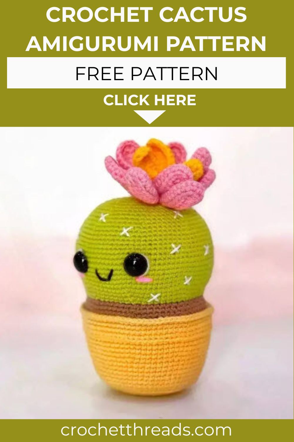 Luxurious Crochet Cactus Amigurumi Pattern for Desk Decor