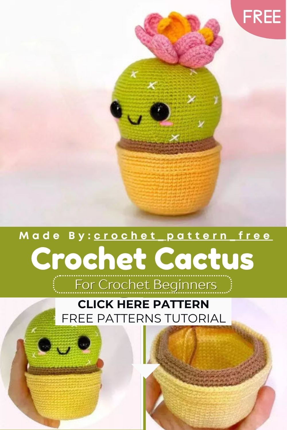 Luxurious Crochet Cactus Amigurumi Pattern for Desk Decor