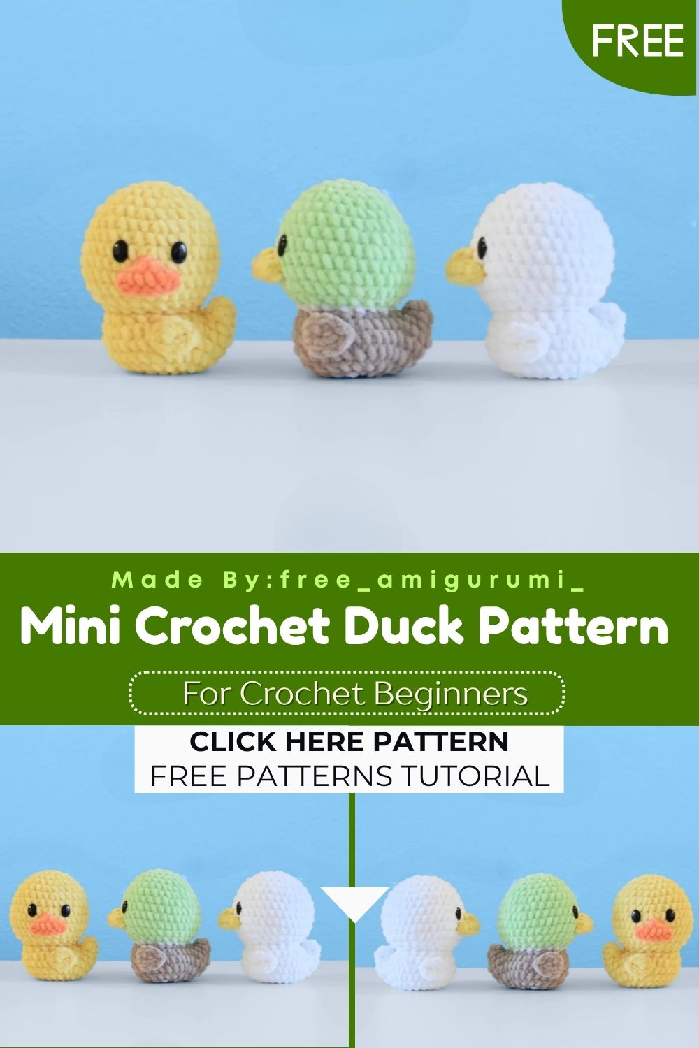 Mini Crochet Duck Pattern – Free and Beginner Friendly
