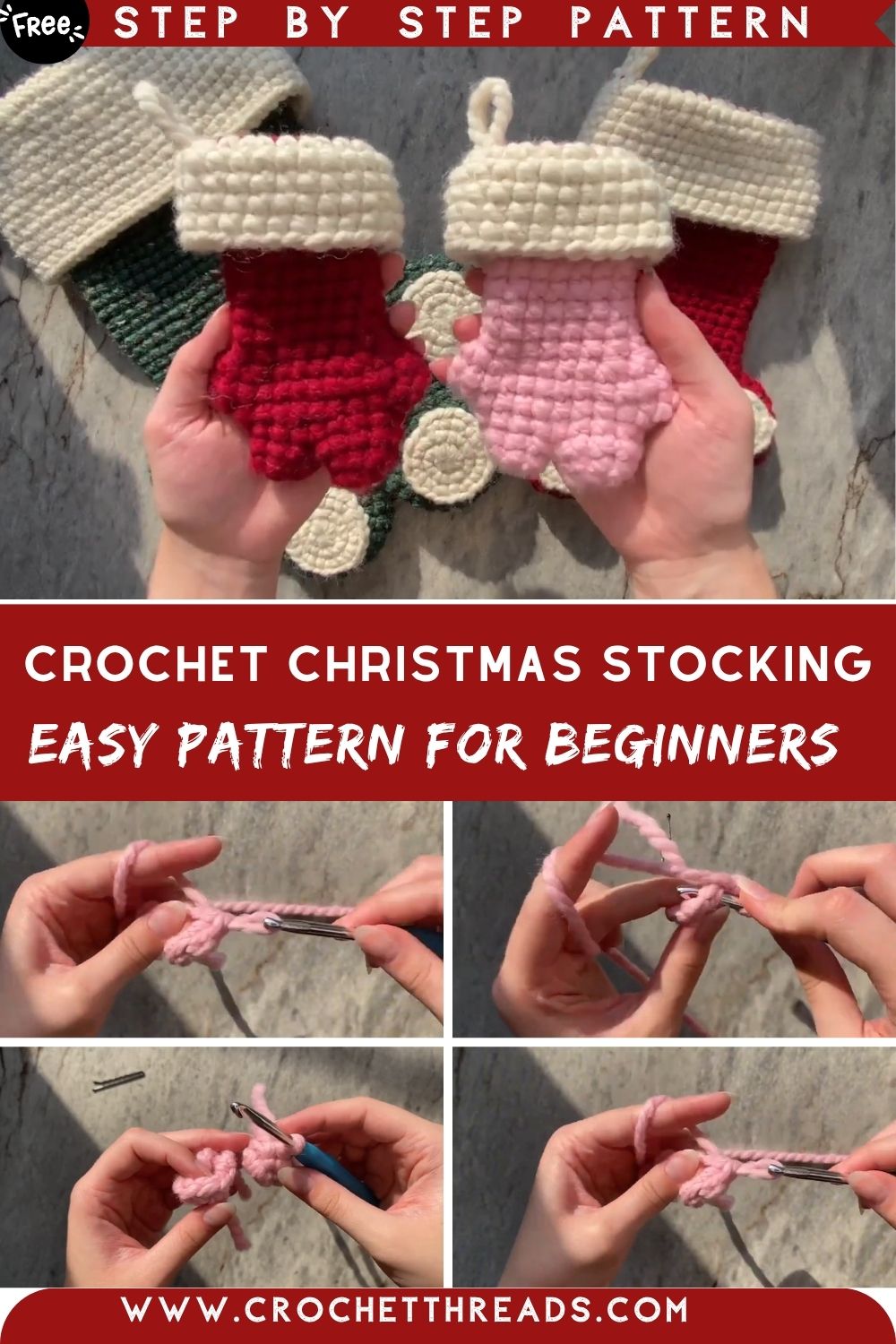 Powerful Crochet Christmas Stocking Easy Pattern for Beginners Mini Holiday Ornaments