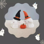 Spooky Crochet Ghost Duo with Witch Hats – Free Amigurumi Pattern