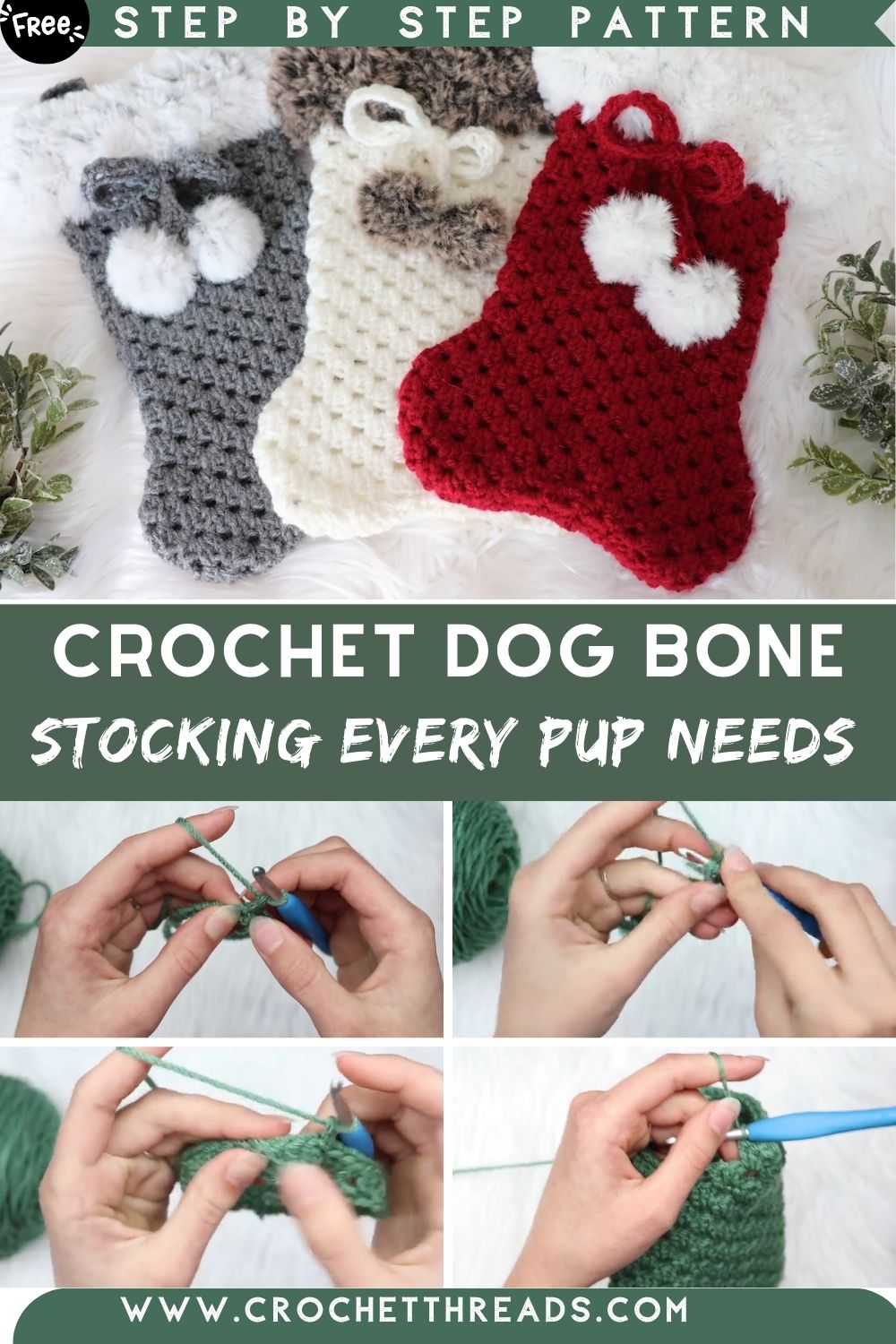 The Crochet Dog Bone Stocking Every Pup Needs This Christmas Pattern
