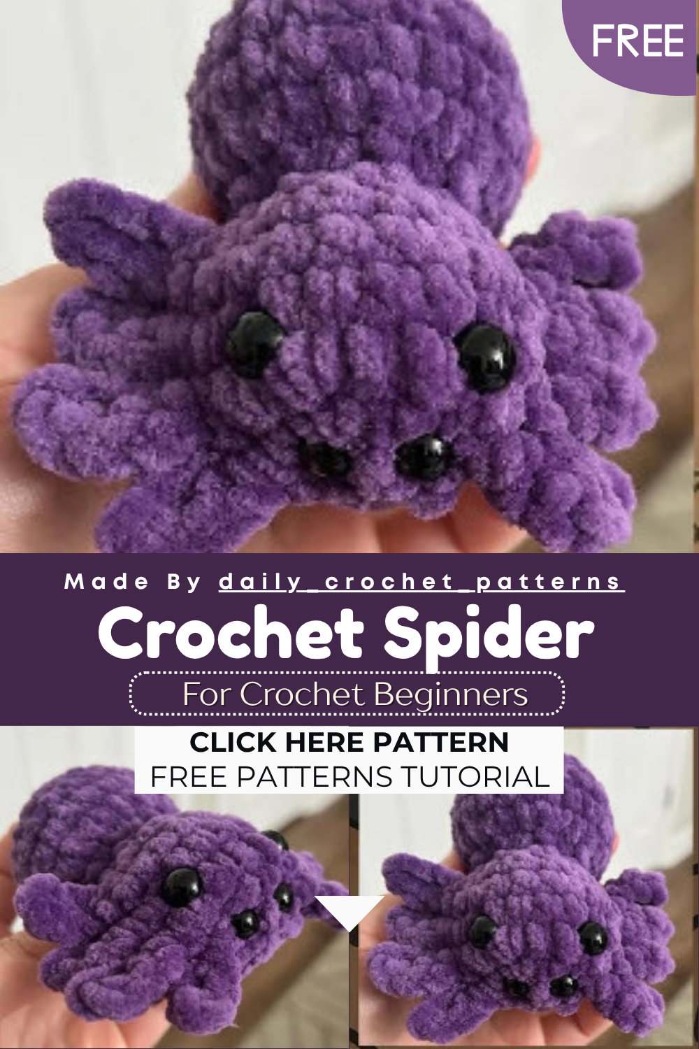 Try This Crochet Spider Amigurumi Pattern Free Cute Creepy Toy