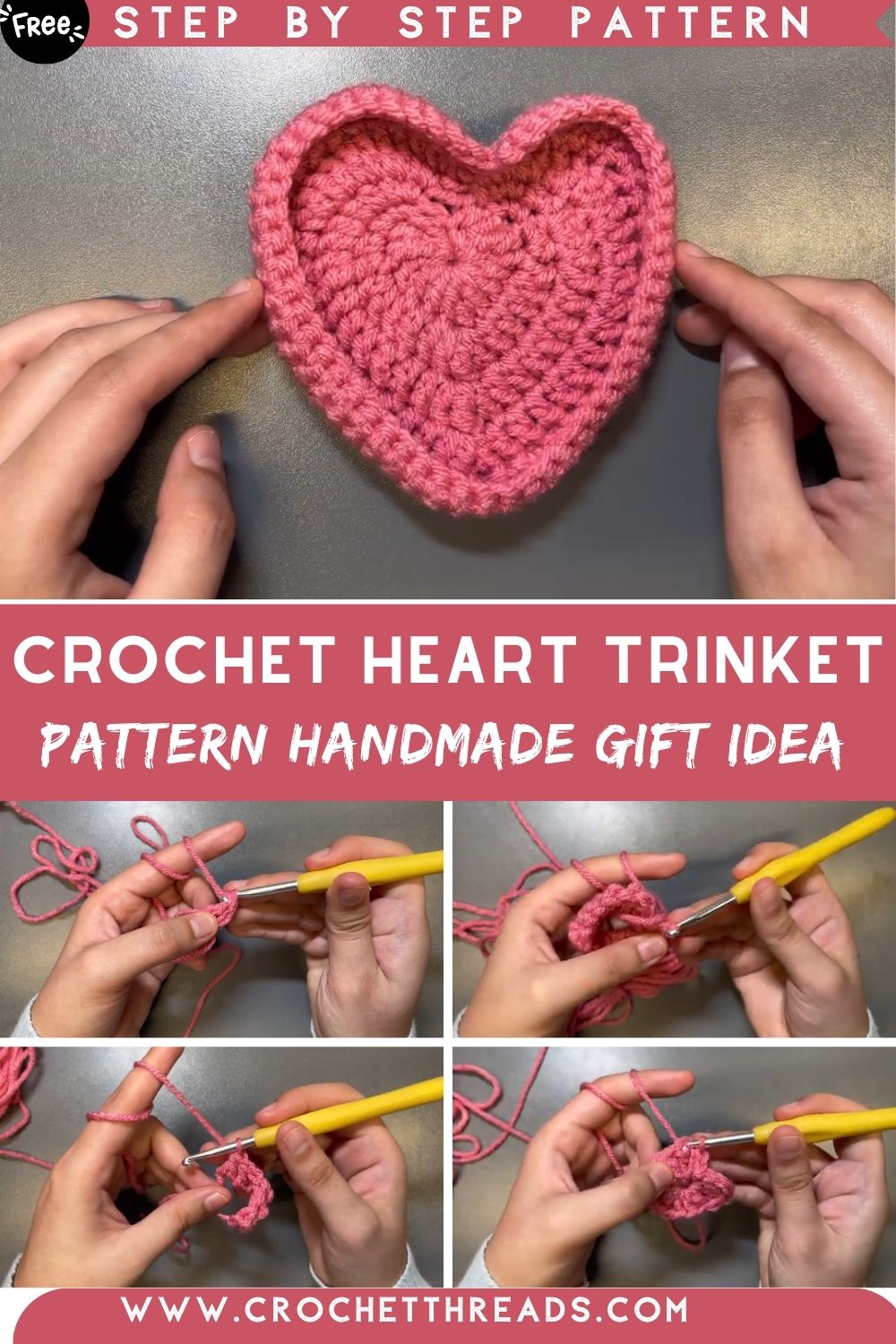 You Need This Crochet Heart Trinket Tray Pattern Handmade Gift Idea