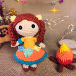 Free Crochet Doll Amigurumi Pattern – Cute Girl with Curly Hair Plushie