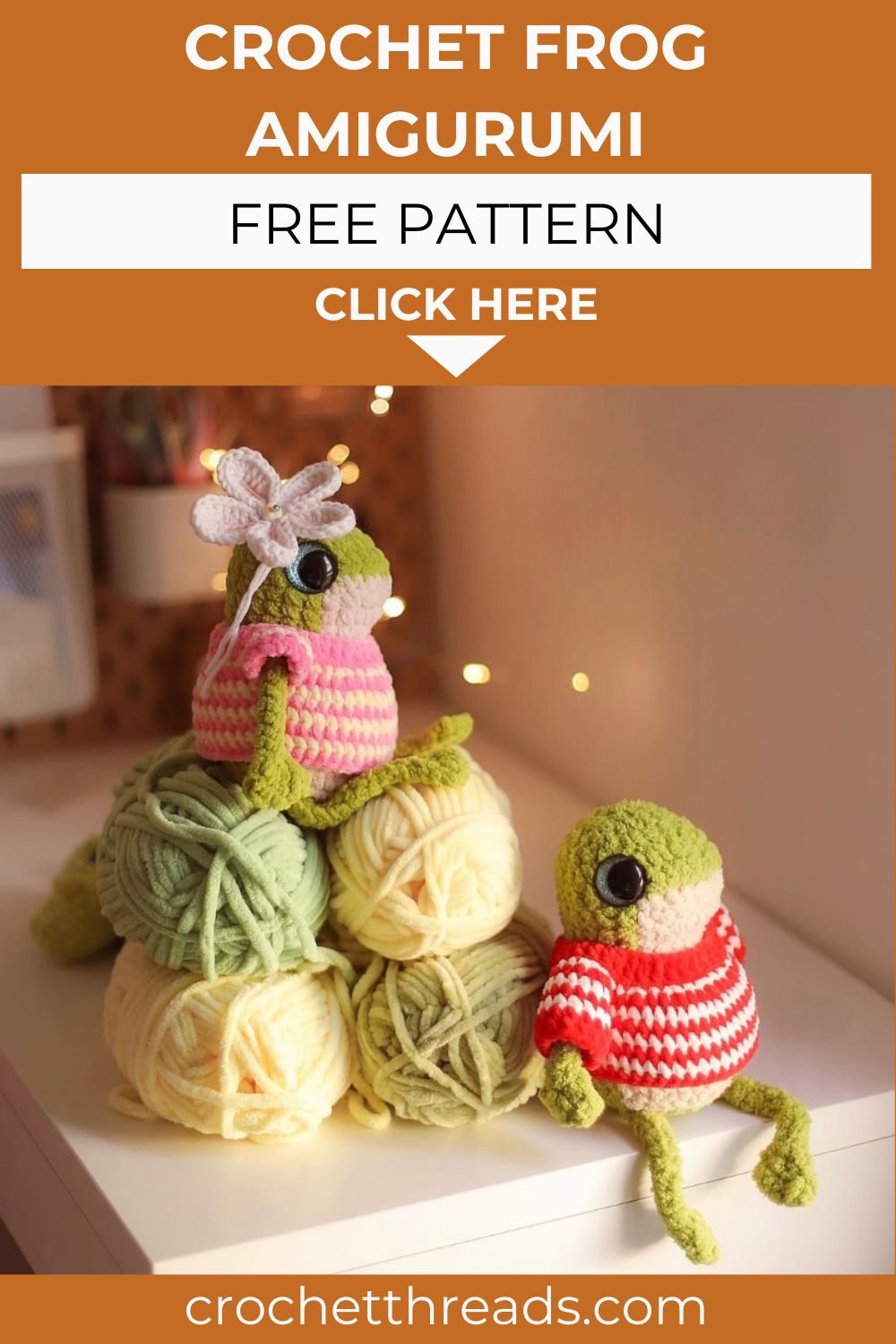 Free Crochet Frog Amigurumi Pattern – Cute Frog in Sweater Plushie