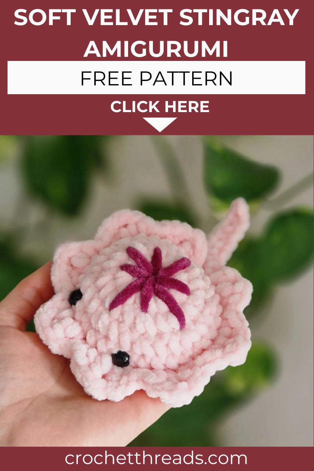 Soft Velvet Stingray Amigurumi – Free Crochet Plush Pattern