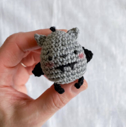 Humble Crochet Grey Bat Toy Amigurumi Free Pattern