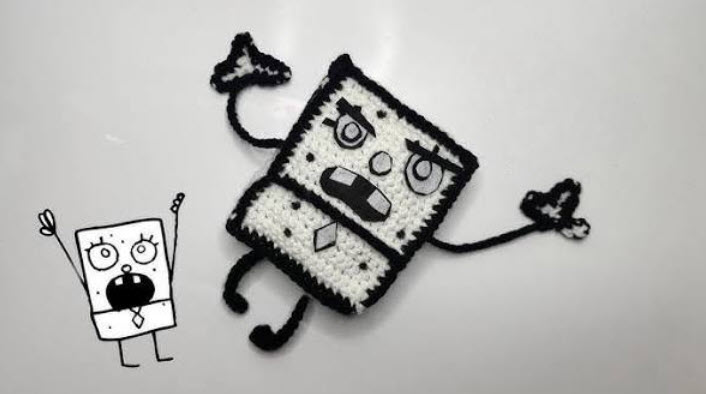 Crochet Doodle Monster Amigurumi Pattern Sketchy Cartoon Toy
