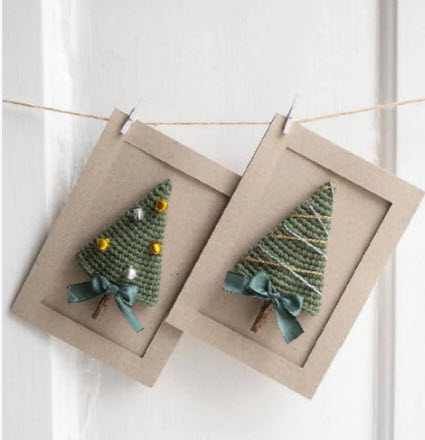 Crochet Christmas Tree Card Pattern Handmade Gift Idea