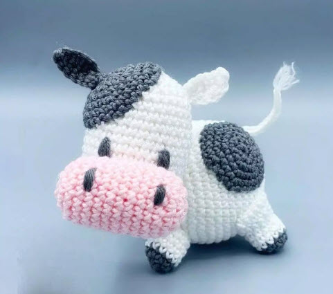 Crochet Dairy Cow Amigurumi Pattern for Newborn