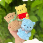 Crochet Bear Trio Keychain Amigurumi Pattern Toy