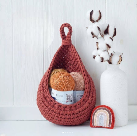 Crochet Hanging Basket Pattern Teardrop Storage Pod