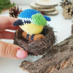 Crochet Bluebird Amigurumi Pattern Nest Display Style